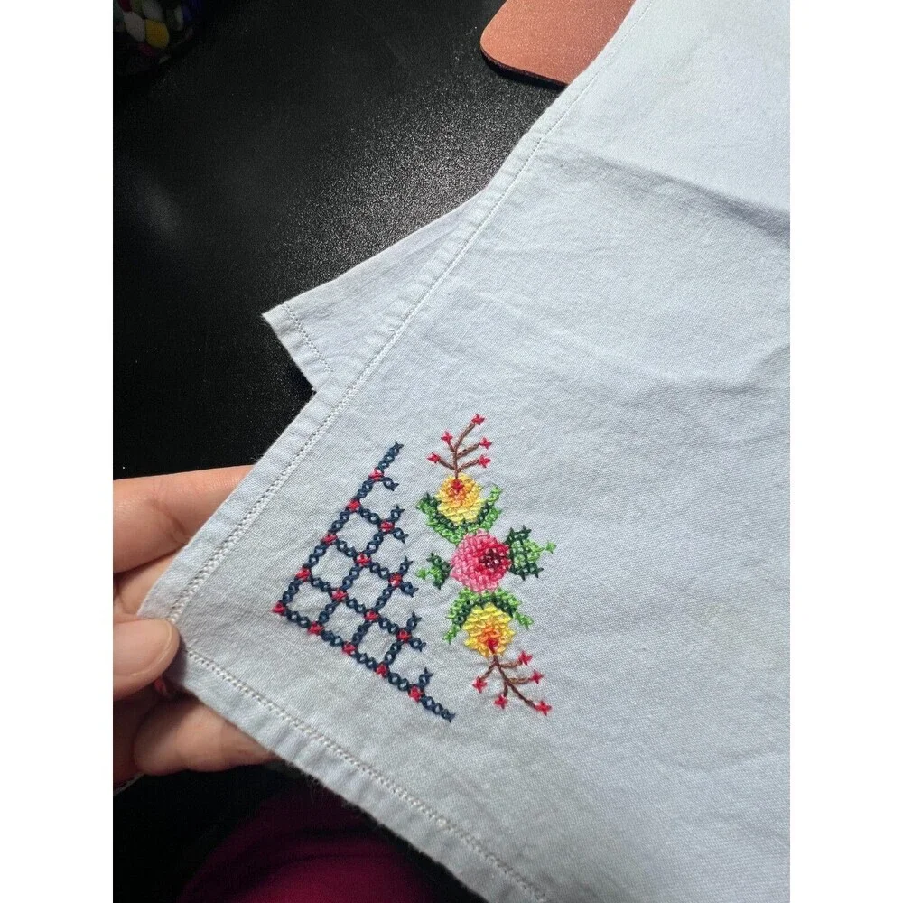 Vintage Handmade Embroidered Floral 16